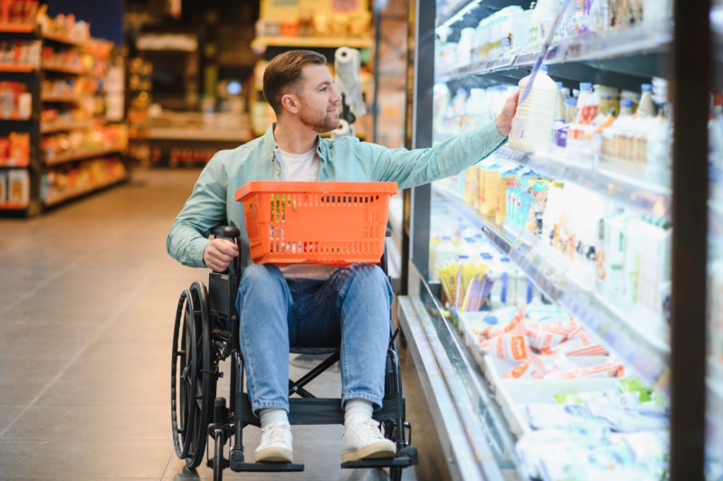 Customer accessibility supermarket scene